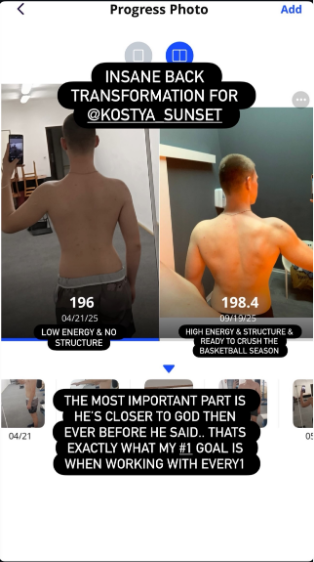 Back transformation progress photo for @kostya_sunset